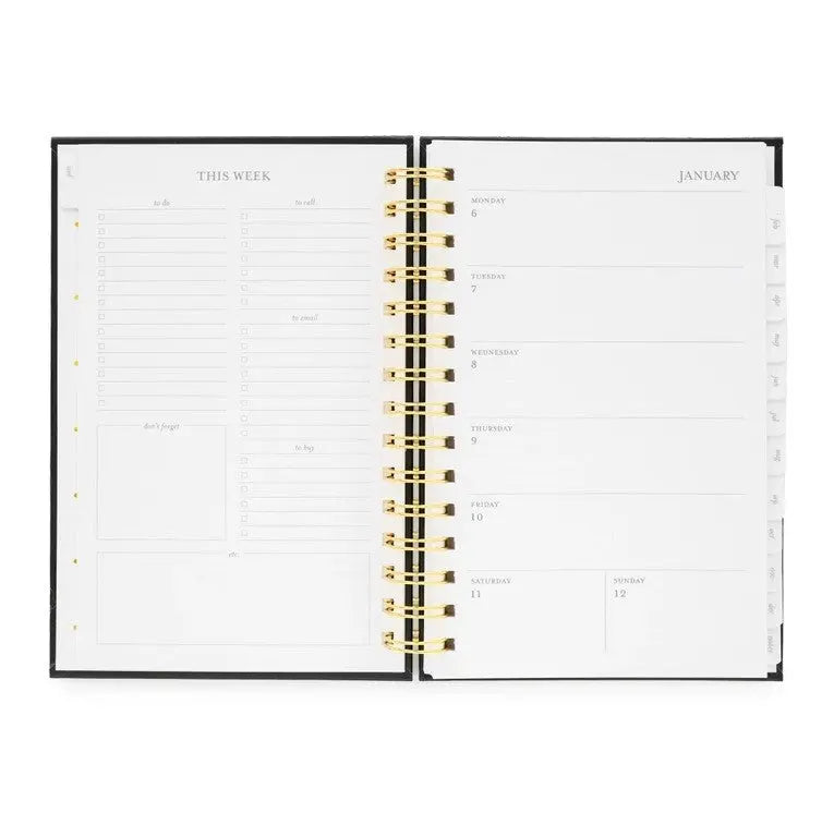 2025 Black Small Spiral Planner - The Tiny Details