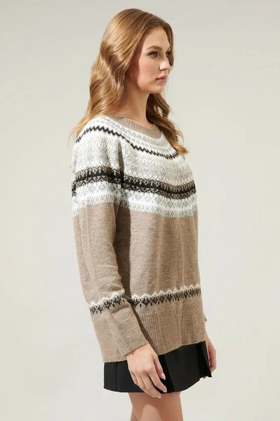 The Tiny Details Breck Fair Isle Crewneck Sweater