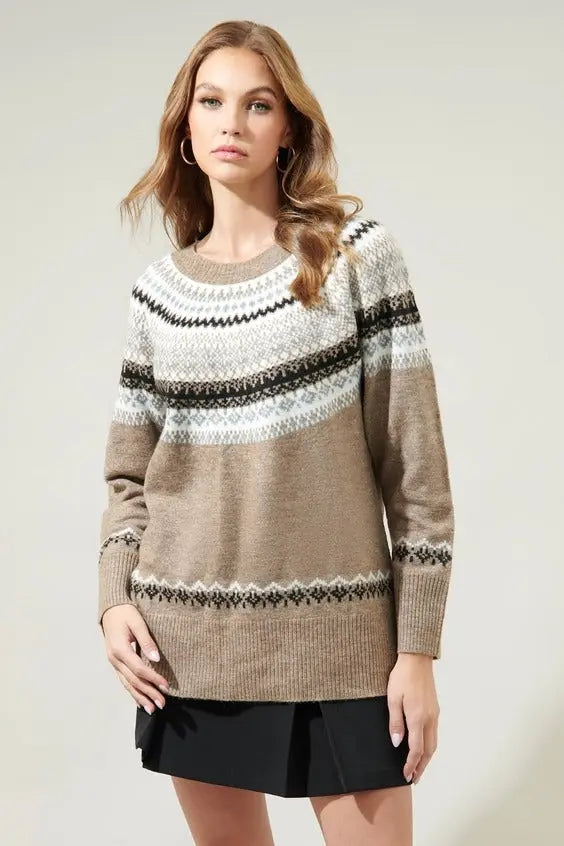 The Tiny Details Breck Fair Isle Crewneck Sweater