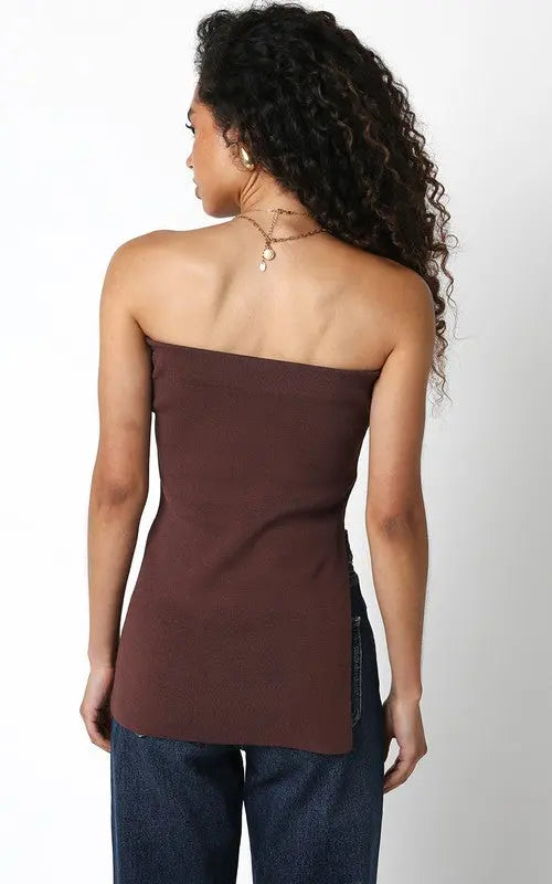 Coffee Knit Tube Top - The Tiny Details