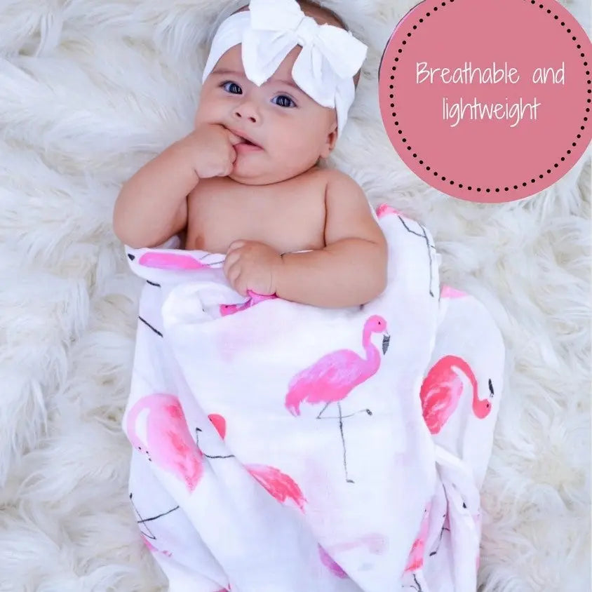 Flamingo Baby Swaddle Blanket - The Tiny Details