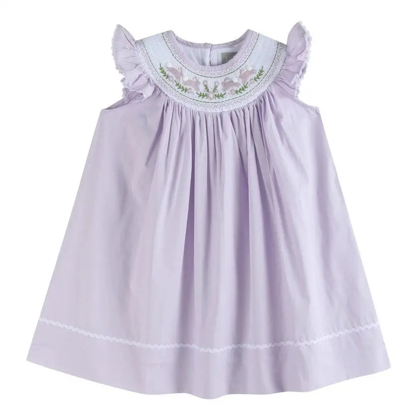 Leaping Bunnies Lilac Smocked Bishop Dress - The Tiny Details