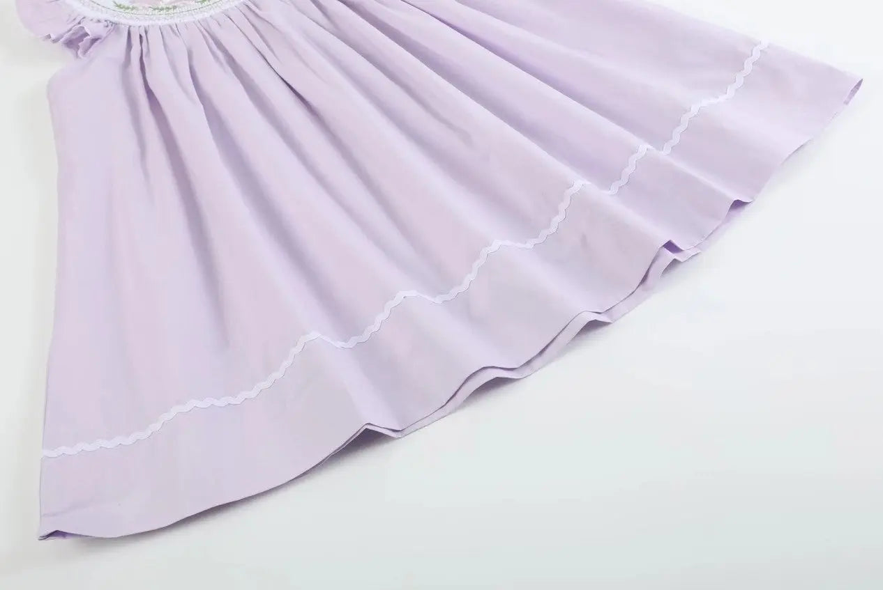 Leaping Bunnies Lilac Smocked Bishop Dress - The Tiny Details