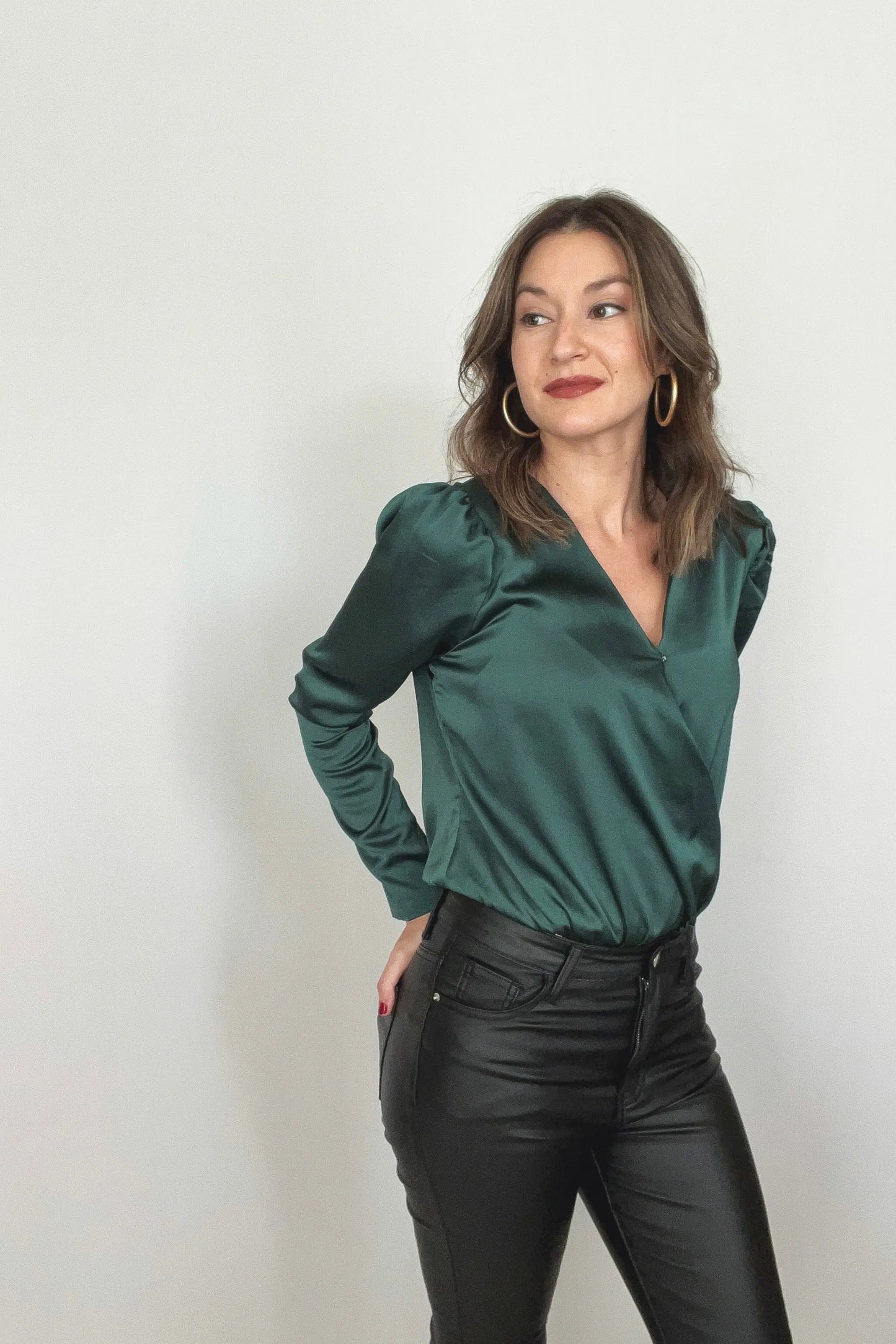 The Tiny Details Long Sleeve Satin Bodysuit