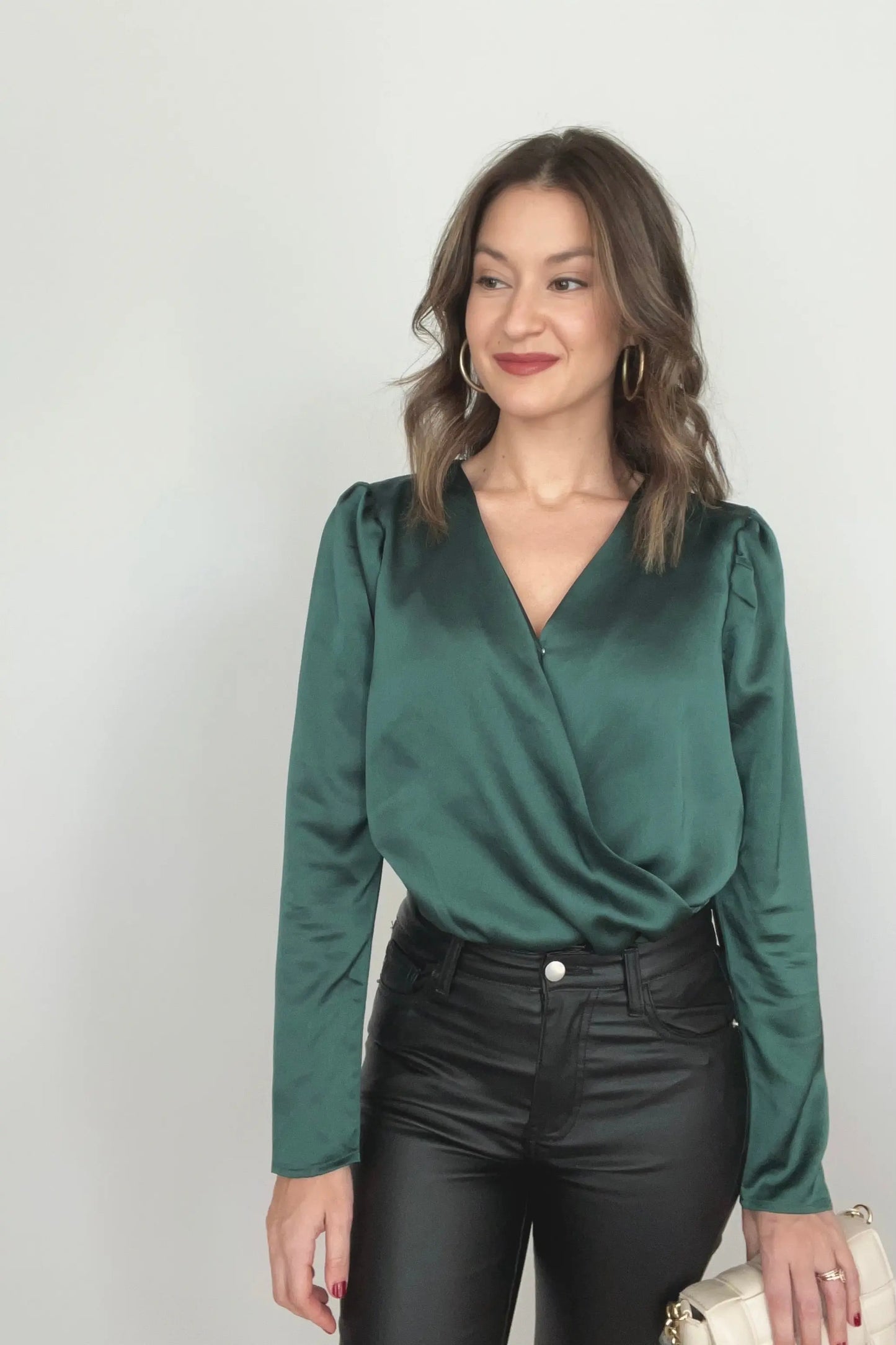 The Tiny Details Long Sleeve Satin Bodysuit