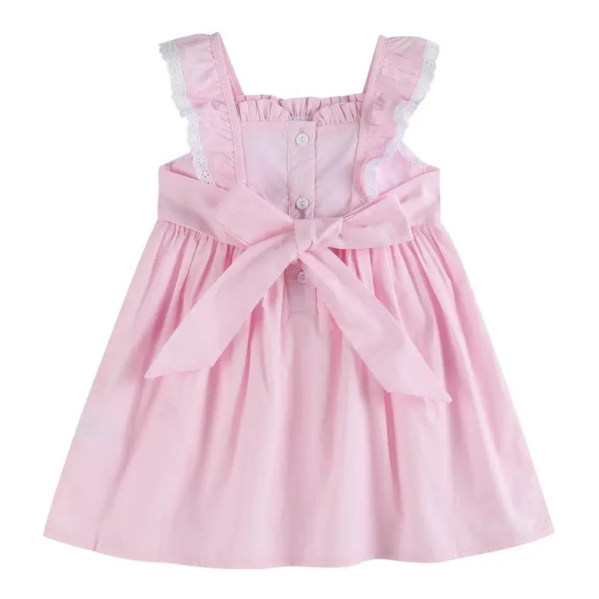 Pink Bunny Ruffle Shoulder Dress - The Tiny Details