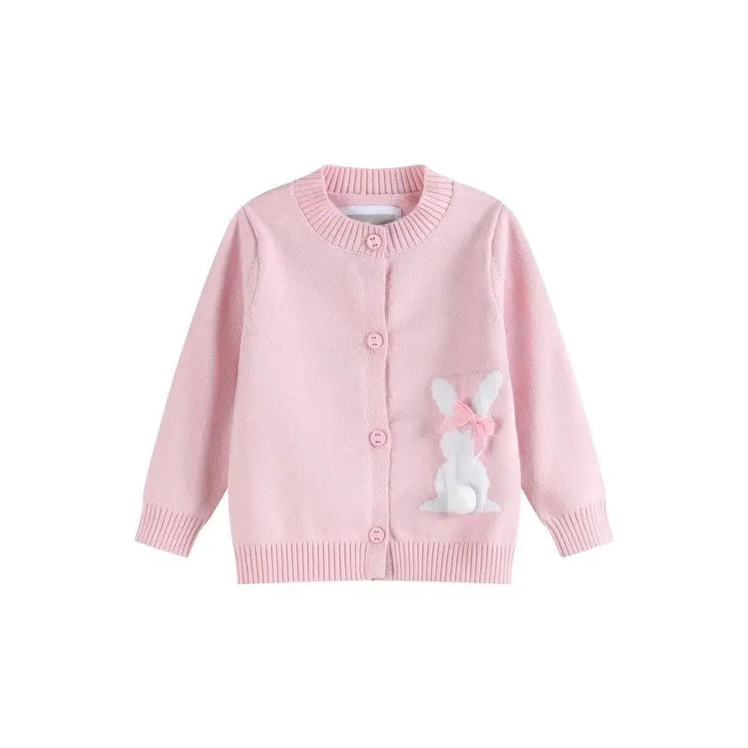 Pink Knit Easter Bunny Cardigan - The Tiny Details