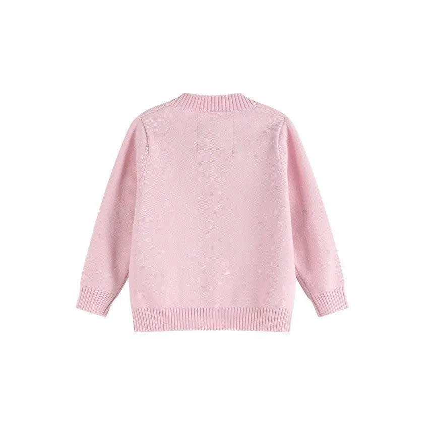 Pink Knit Easter Bunny Cardigan - The Tiny Details