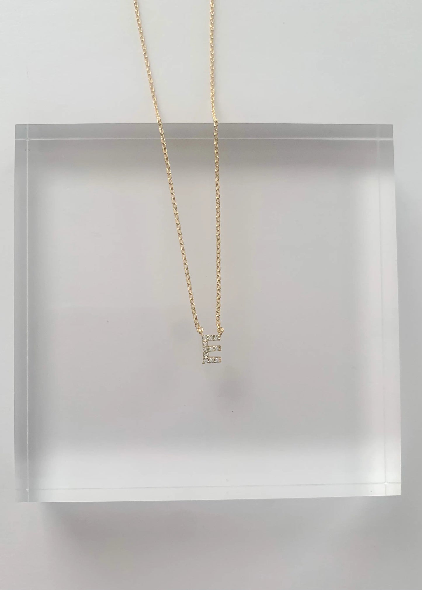 The Tiny Details Crystal Initial Pendant Gold Necklace