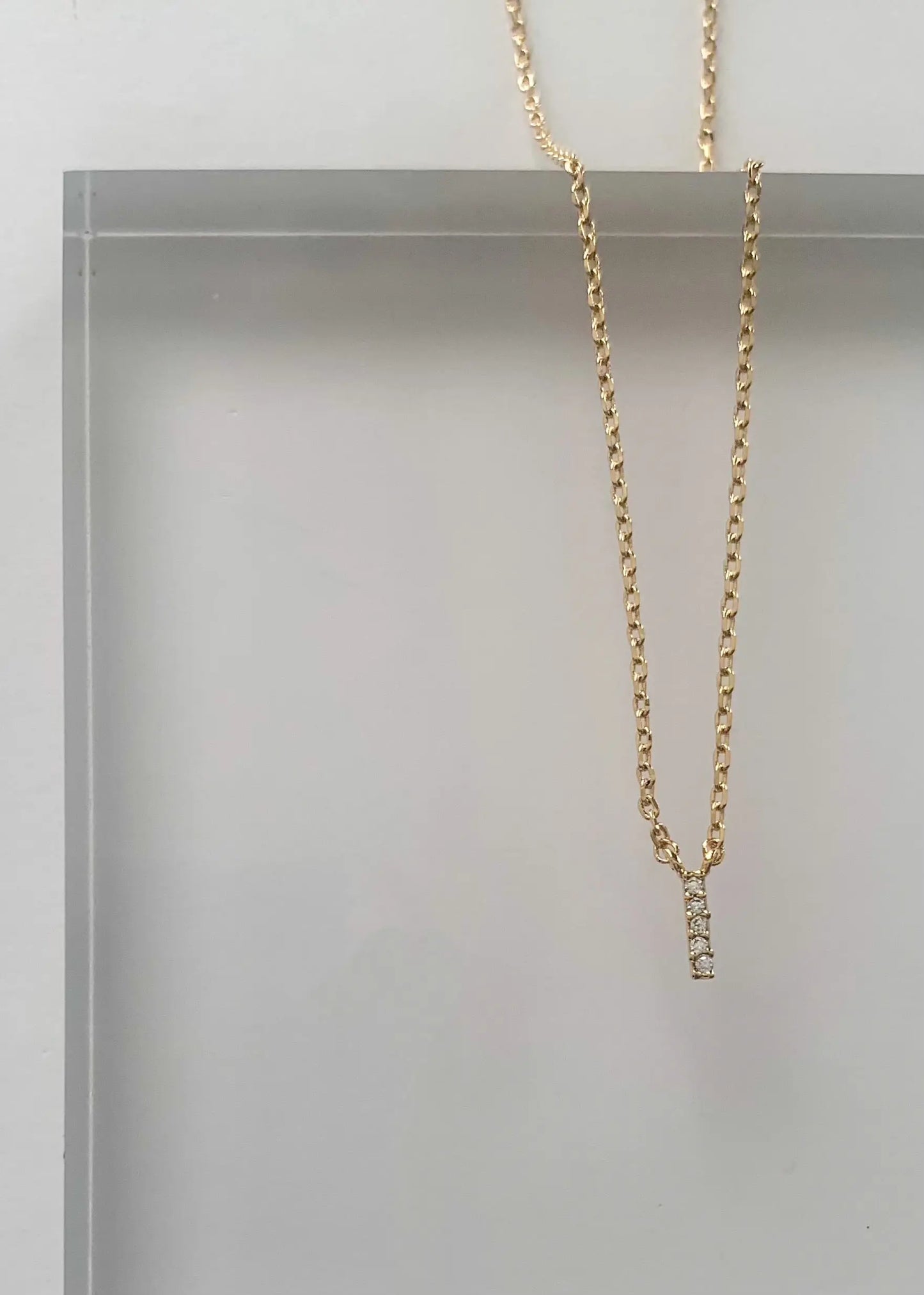 The Tiny Details Crystal Initial Pendant Gold Necklace