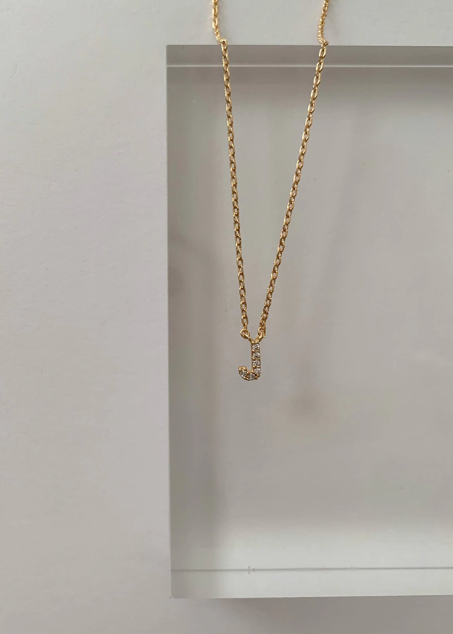 The Tiny Details Crystal Initial Pendant Gold Necklace