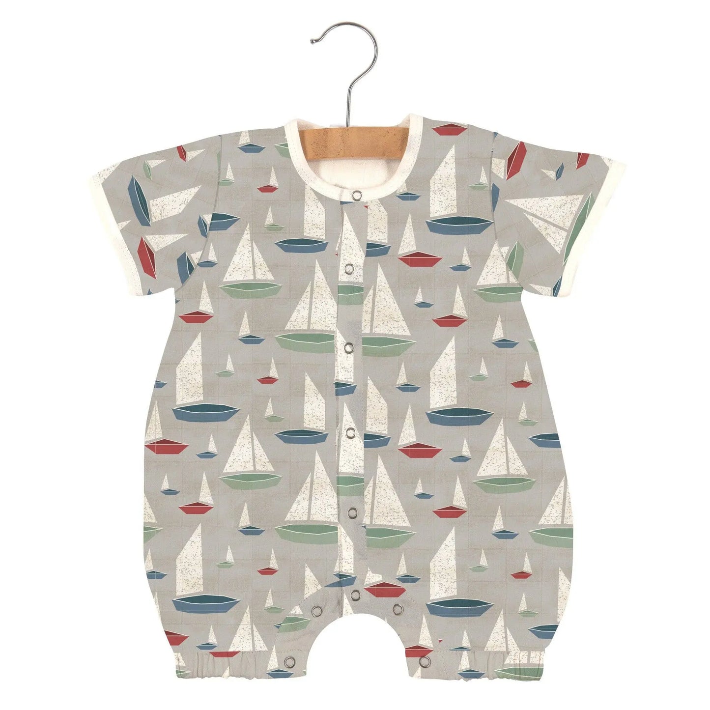 The Tiny Details Marina Sailboats Bamboo Baby Romper