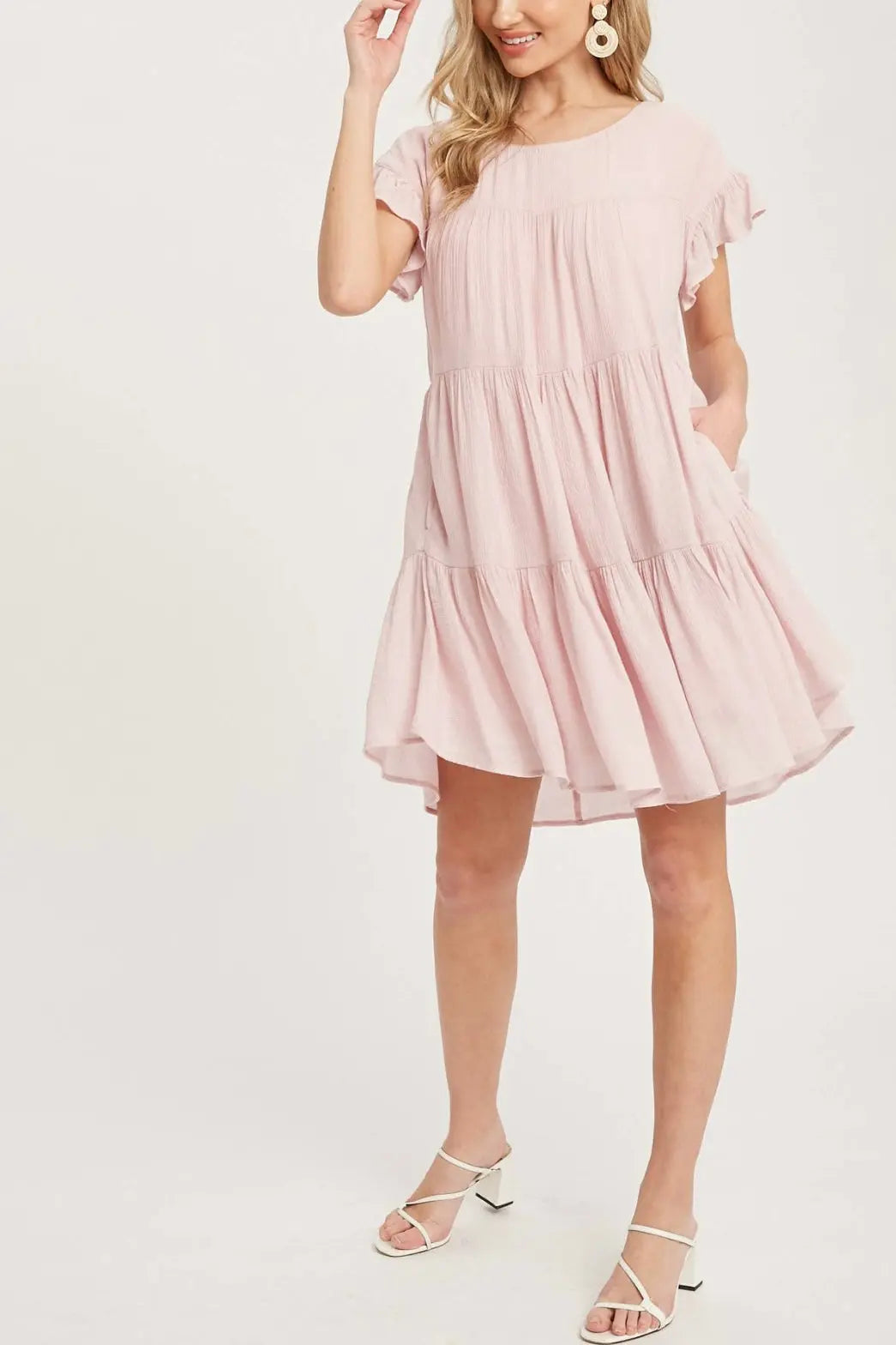The Tiny Details Ruffle Hem Tiered Baby-Doll Dress