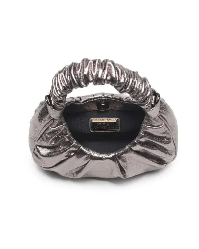 The Tiny Details Stormi Pewter Cracked Metallic Handbag