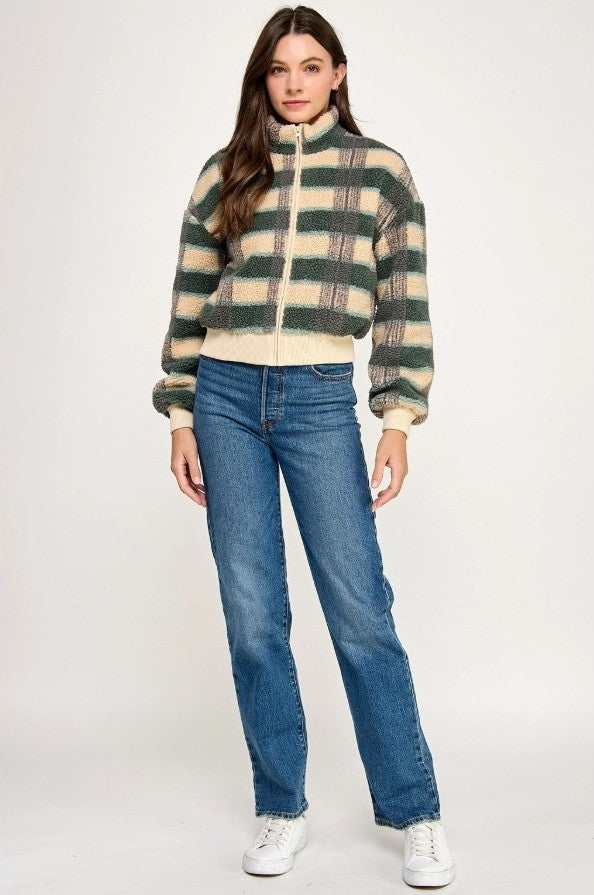 Plaid Sherpa Jacket - The Tiny Details