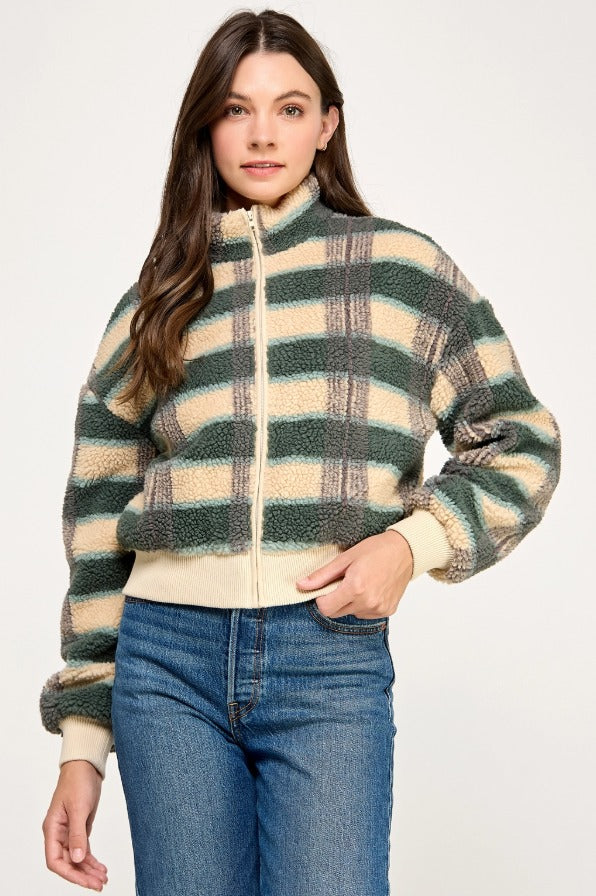 Plaid Sherpa Jacket - The Tiny Details