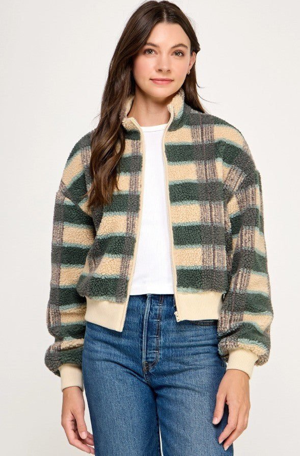 Plaid Sherpa Jacket - The Tiny Details
