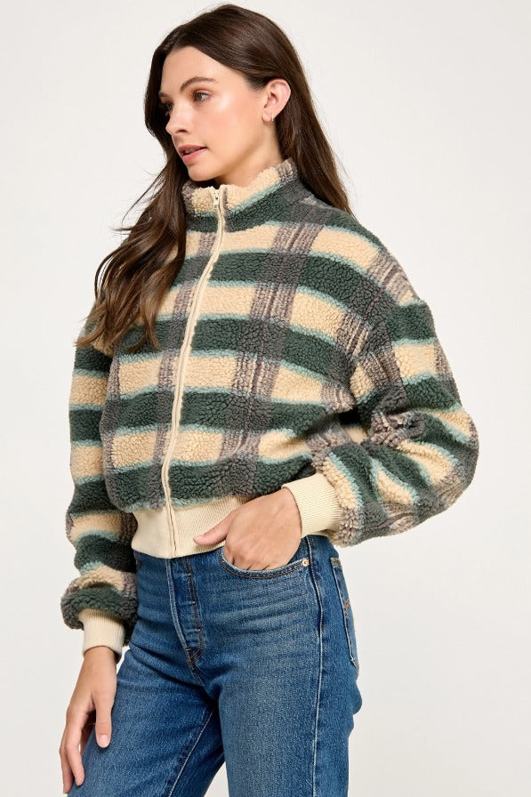 Plaid Sherpa Jacket - The Tiny Details