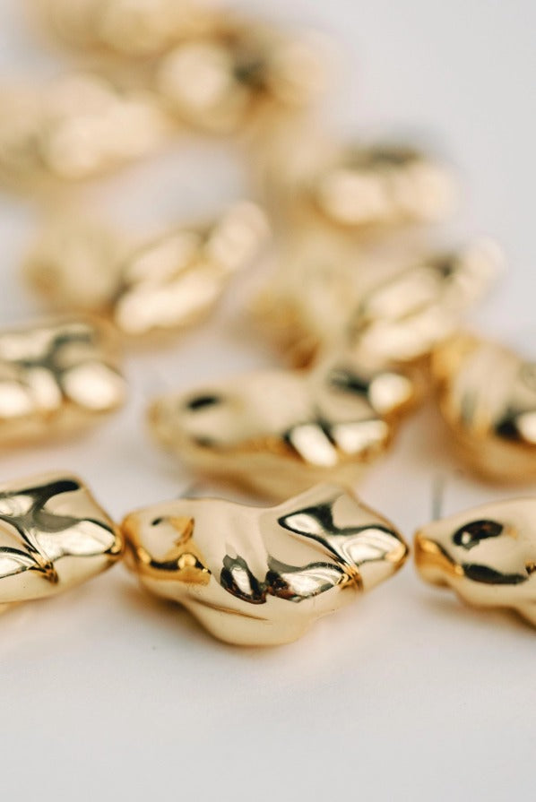 Crumpled Gold Vintage Huggie Hoops - The Tiny Details