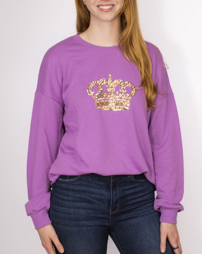 Royal Crown Sequin Sweatshirt