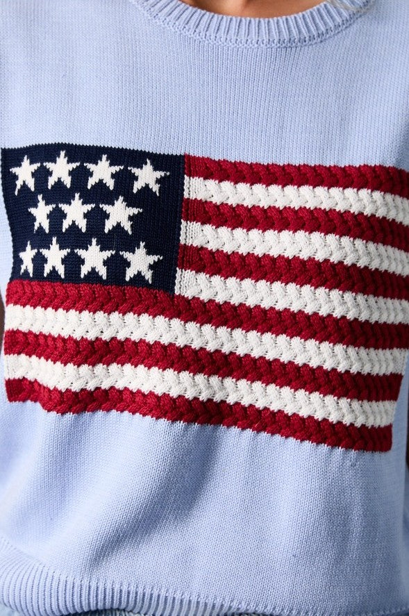 The Tiny Details USA Flag Sweater Top