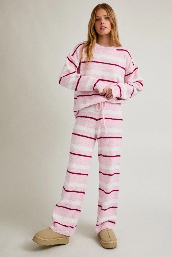 Striped Sweater Top and Pant Set