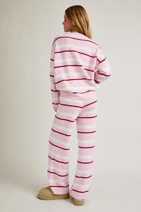 Striped Sweater Top and Pant Set