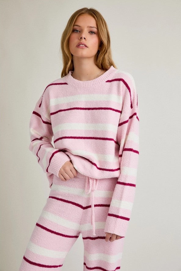 Striped Sweater Top and Pant Set