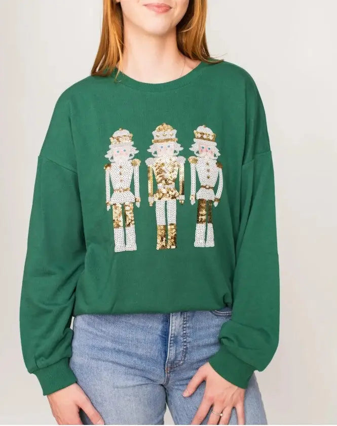 Alpine Nutcracker Sequin Sweatshirt - The Tiny Details