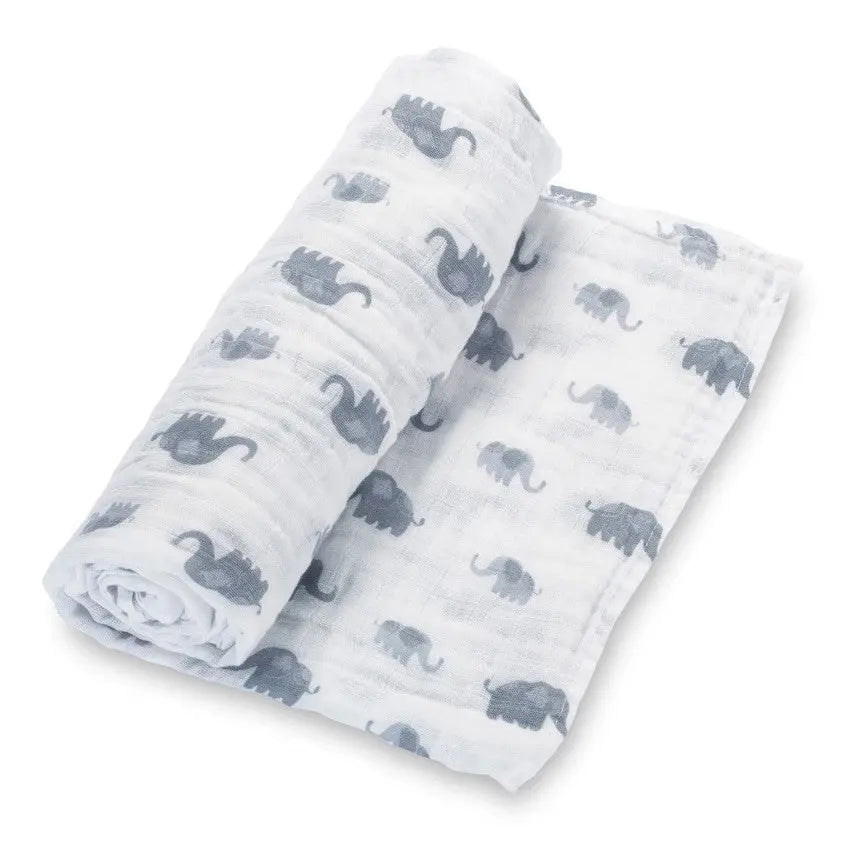 Baby Elephants Muslin Swaddle - The Tiny Details