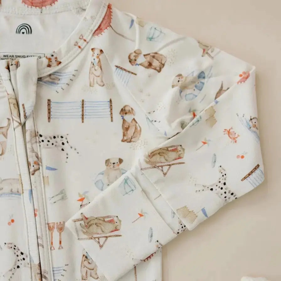 The Tiny Details Beach Pawty Bamboo Zippy Baby Pajamas