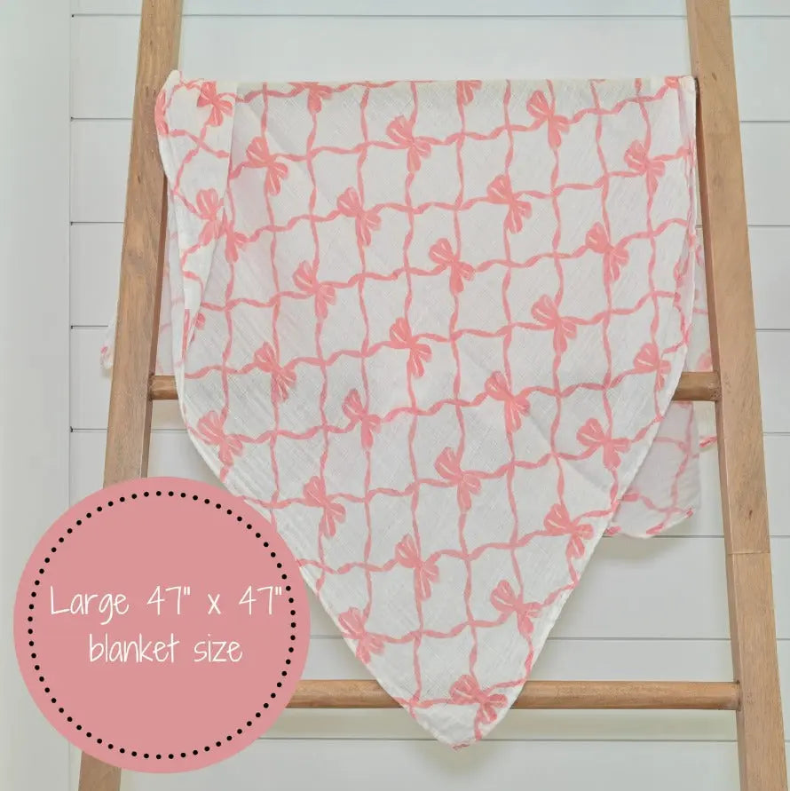 Beautiful Bows Baby Muslin Swaddle