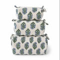 Blue Floral Cosmetic Bag Set