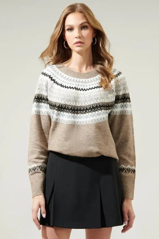 The Tiny Details Breck Fair Isle Crewneck Sweater