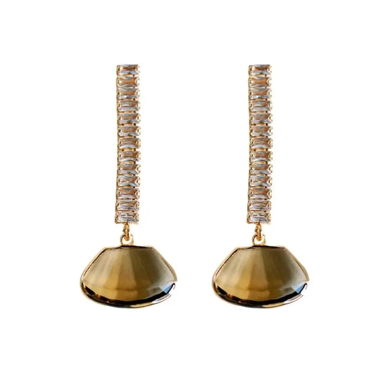 Brown Swingy Diamond Drops - The Tiny Details