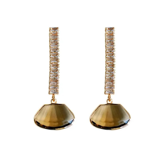 Brown Swingy Diamond Drops - The Tiny Details
