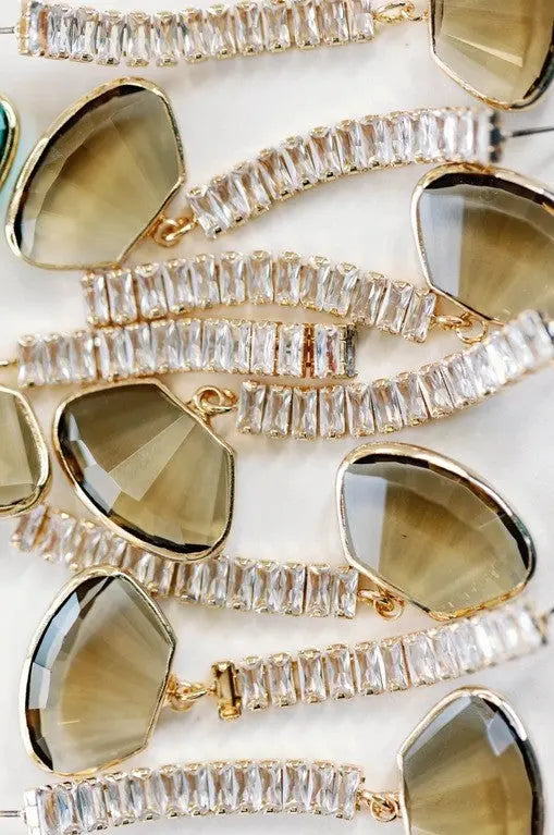 Brown Swingy Diamond Drops - The Tiny Details