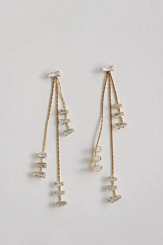 The Tiny Details Cascading Diamond Tassel Statement Earrings