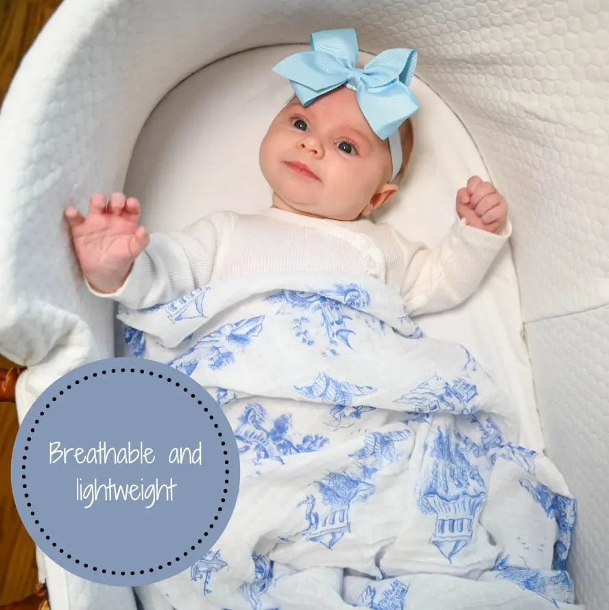 Chinoiserie Soft Baby Muslin Swaddle