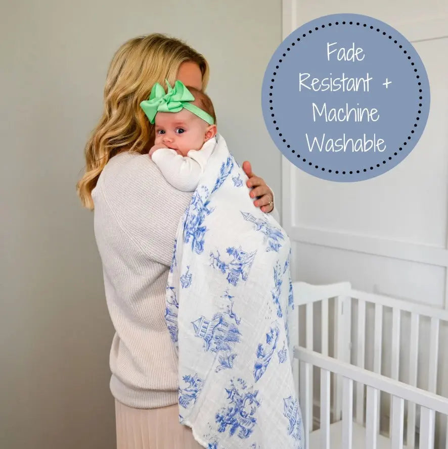 Chinoiserie Soft Baby Muslin Swaddle