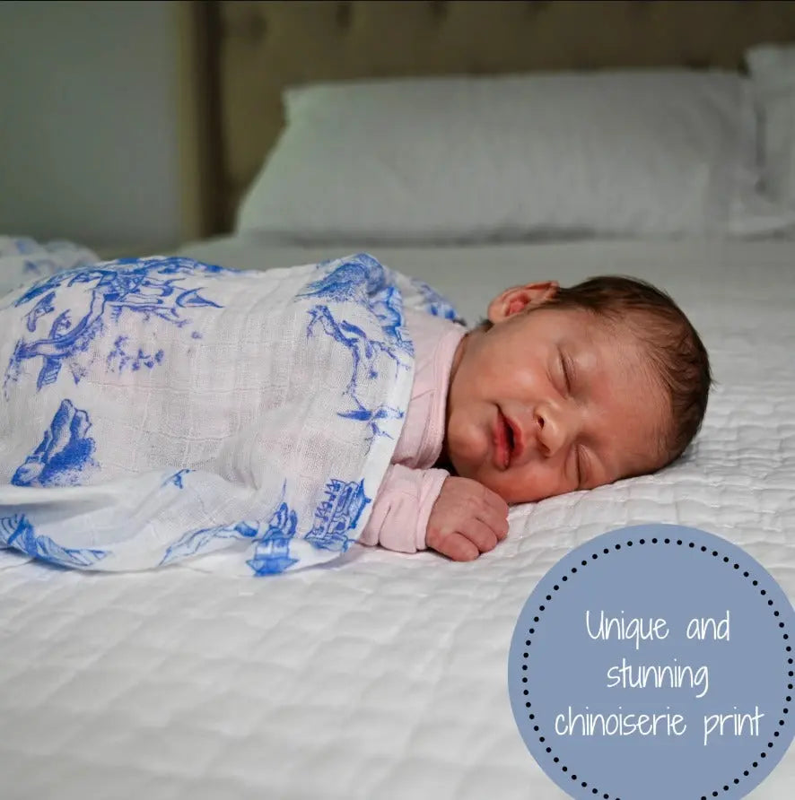 Chinoiserie Soft Baby Muslin Swaddle