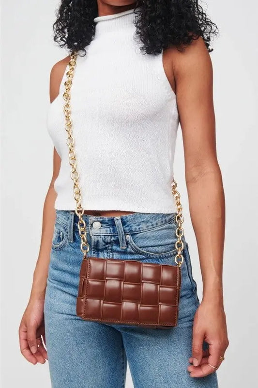 The Tiny Details Cognac Holden Crossbody Handbag
