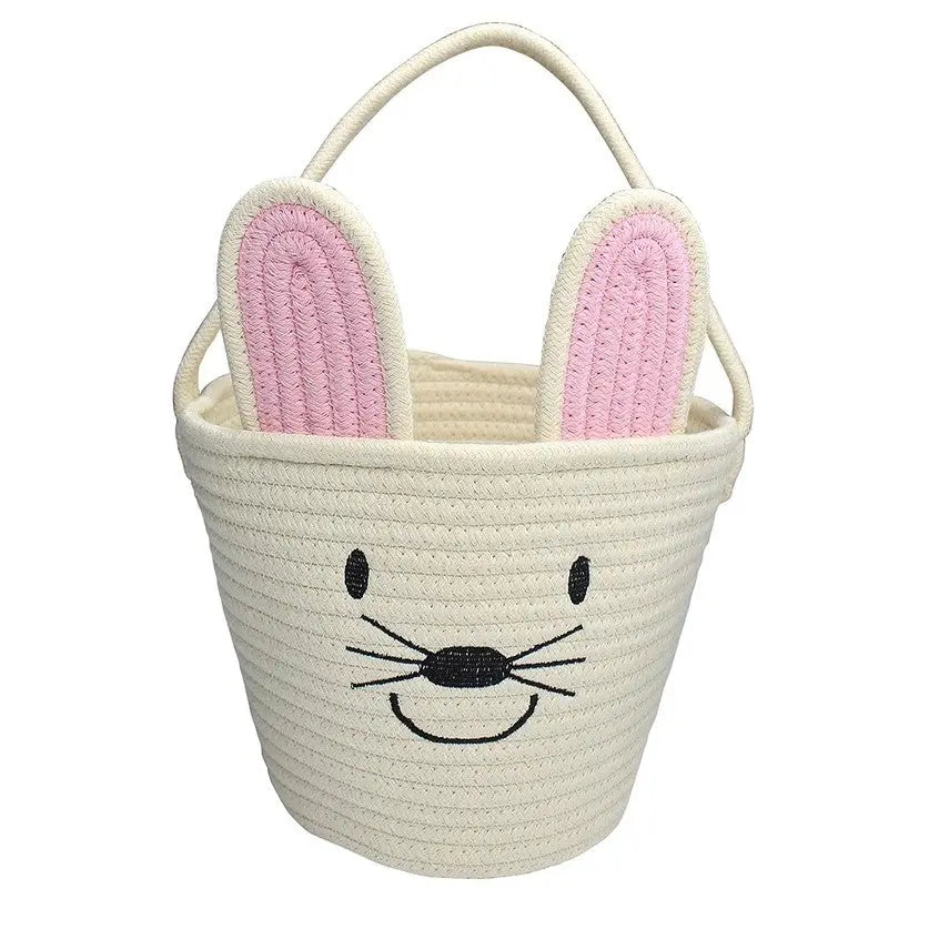The Tiny Details Cream Bunny Rope Easter Basket