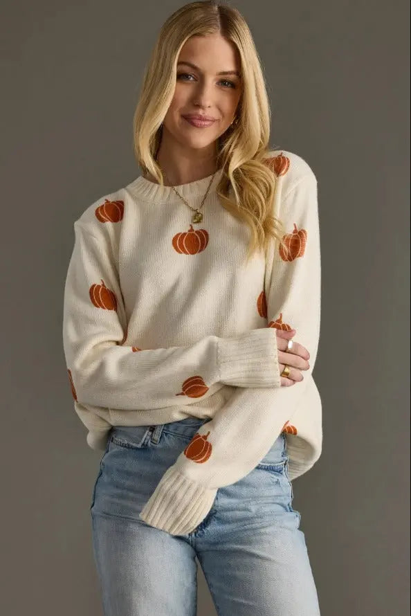 The Tiny Details Cream Pumpkin Sweater