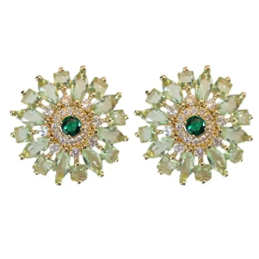 The Tiny Details Dahlia Bloom Crystal Statement Studs