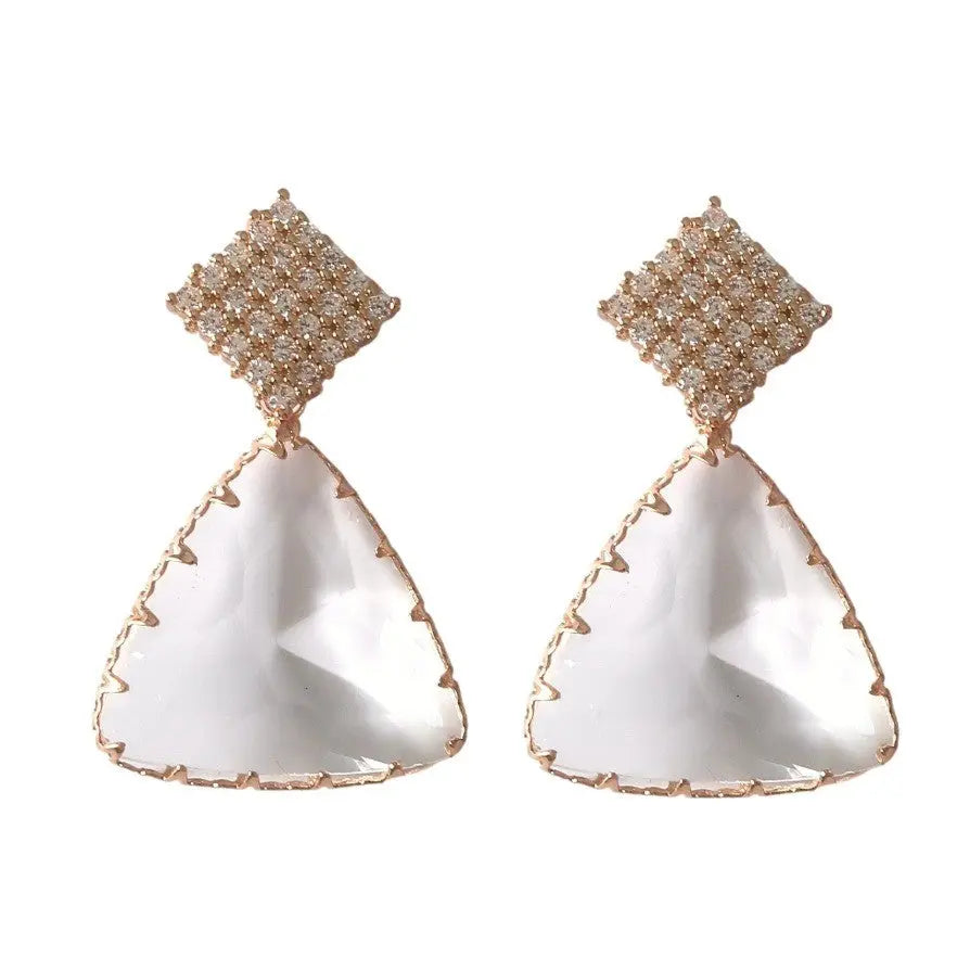 Diamond Pave and Crystal Drop Earrings - The Tiny Details
