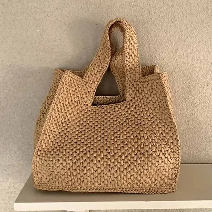 Elegant Straw Woven Handmade Beach Tote