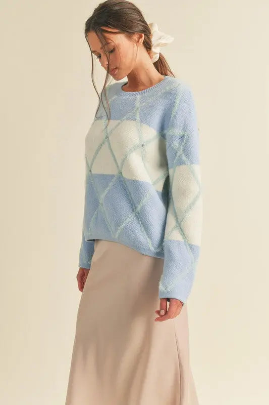 The Tiny Details Embellished Stripe Pullover Sweater