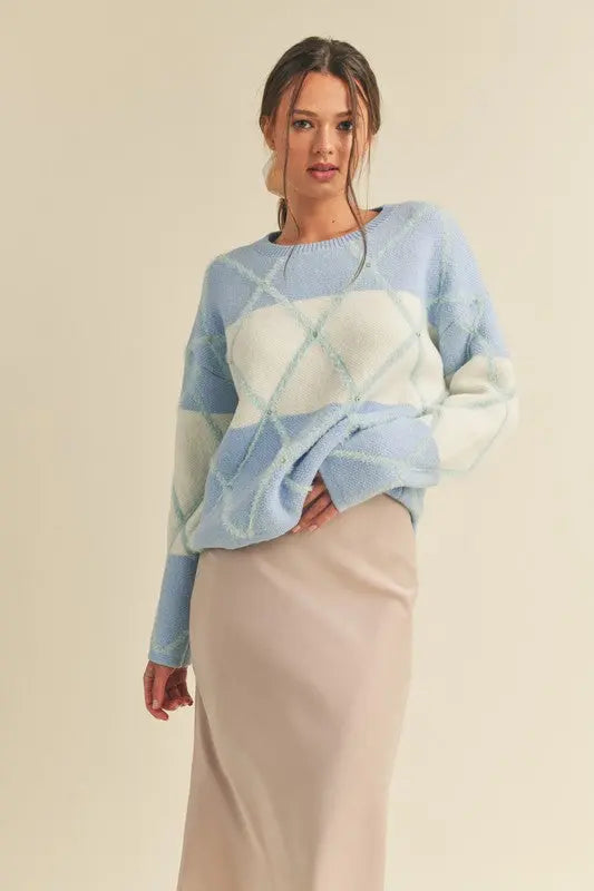The Tiny Details Embellished Stripe Pullover Sweater