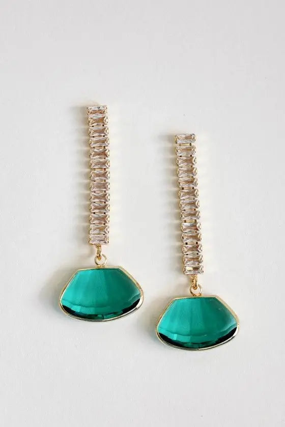 Emerald Swingy Diamond Drop Earrings - The Tiny Details